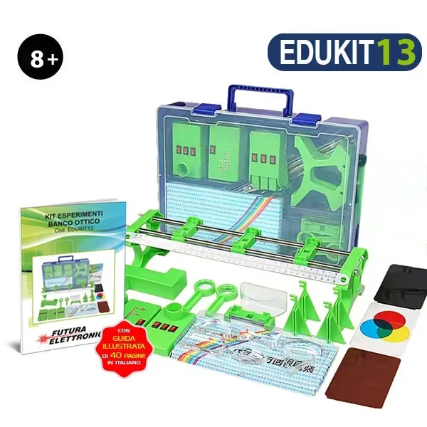 STEM optics kit with optical bench - 8 experiments and colour manual - Image 1