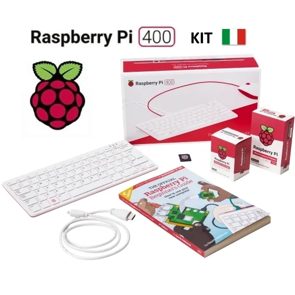 Raspberry Pi 400 computer kit with Italian keyboard layout and manual - Image 1