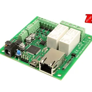 Ethernet Board, 2 Relays 16 A, 4 Digital I/O and 2 Analog Inputs