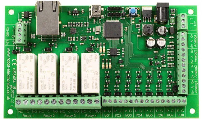 Ethernet Board with 4 Relays 16 A, 8 Digital I/O and 4 Analogue Inputs - Image 3