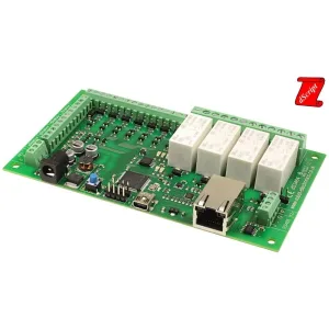 Ethernet Board with 4 Relays 16 A, 8 Digital I/O and 4 Analogue Inputs