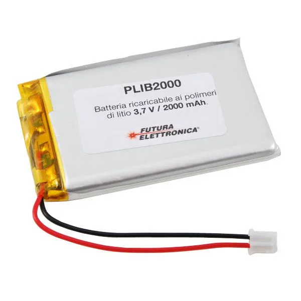 Lithium Polymer Rechargeable Battery 2A - 2.54mm pitch - Image 1