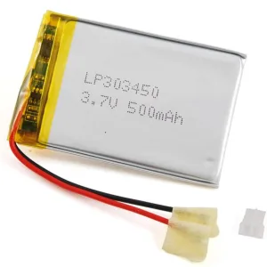 Lithium polymer battery 3.7V 500mA - 2.54mm pitch