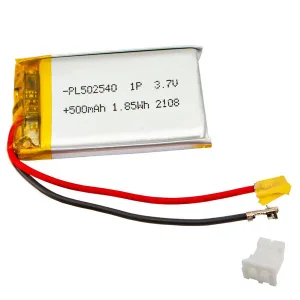 Lithium Polymer Battery 3.7 V 500 mA - 2.54 mm pitch