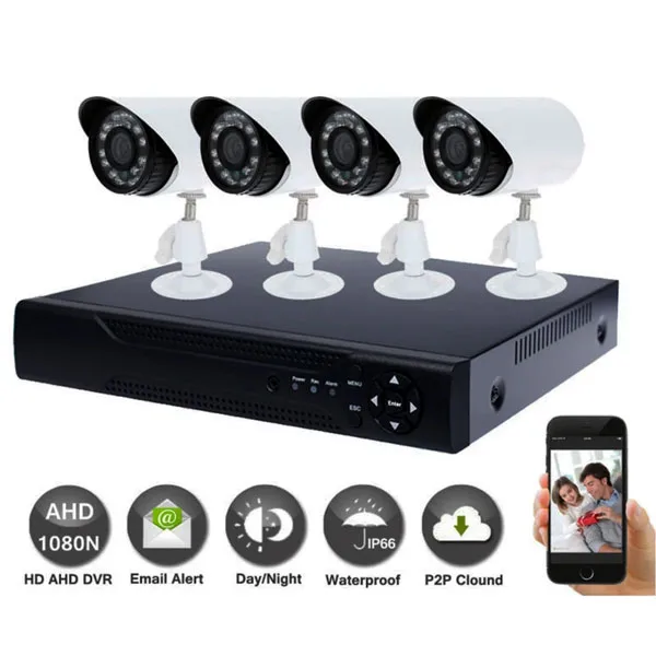 Video surveillance set: DVR + 4 cameras + cables and mouse - Image 1