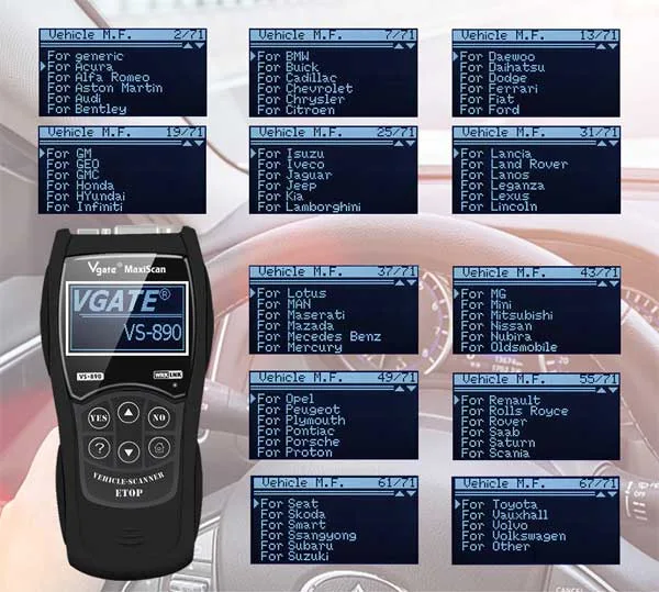 VGATE VS890 MAXISCAN OBD2 diagnostic scanner - Image 5