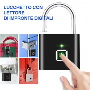 Fingerprint Padlock with 10-Fingerprint Memory, IP65