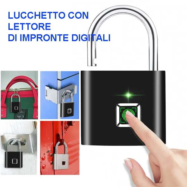 Fingerprint Padlock with 10-Fingerprint Memory, IP65 - Image 1