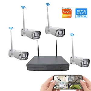 Video Surveillance Set with NVR and 4 Wi-Fi 3MPX Cameras with Two-Way Audio