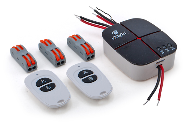 eMylo RF and WiFi smart switch with paired remote controls