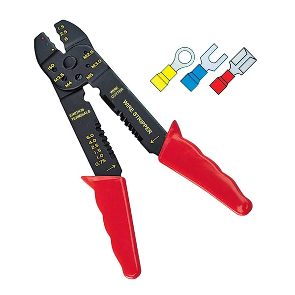 4-in-1 Crimping Pliers for Faston Terminals - 8 inch - Image 1