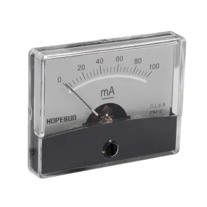 Panel-Mount Analogue Ammeter 60x47mm – 100 mA