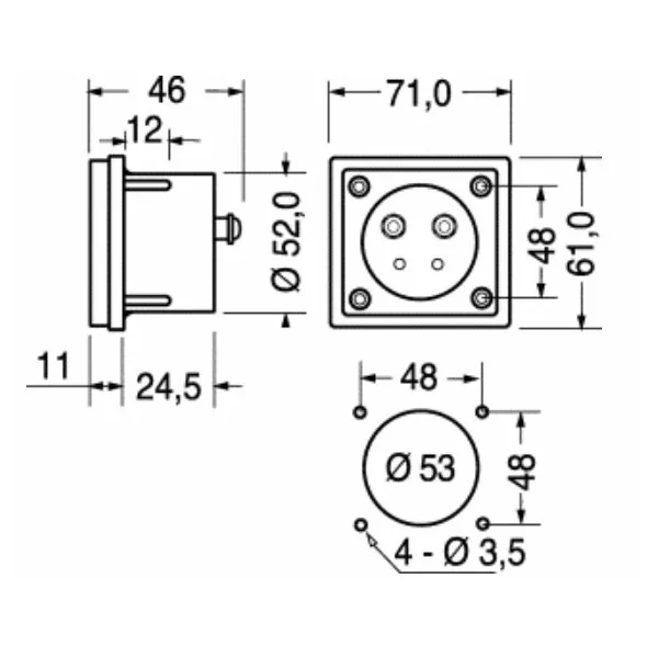 Analogue Panel Ammeter 70x60mm - 5 A - Image 3