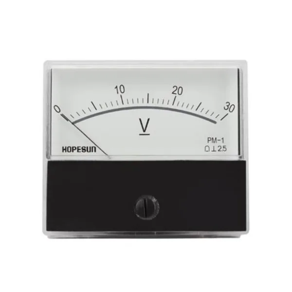 Analogue Panel Voltmeter 70x60mm - 30 VDC - Image 1