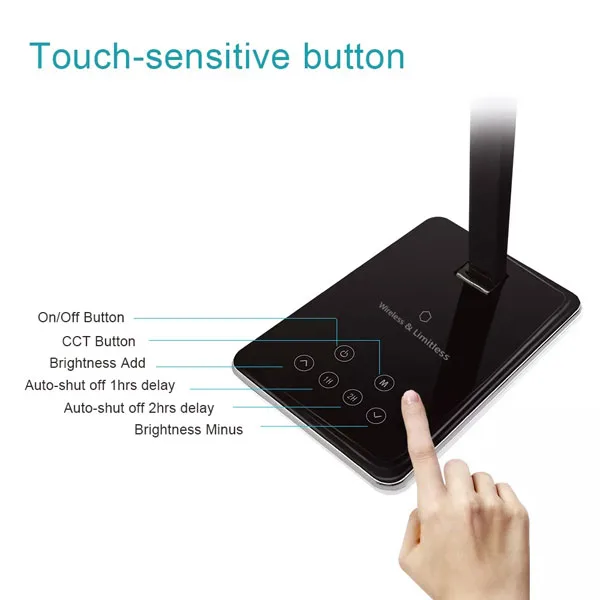 LED lamp with touch control and wireless smartphone charging - Image 5