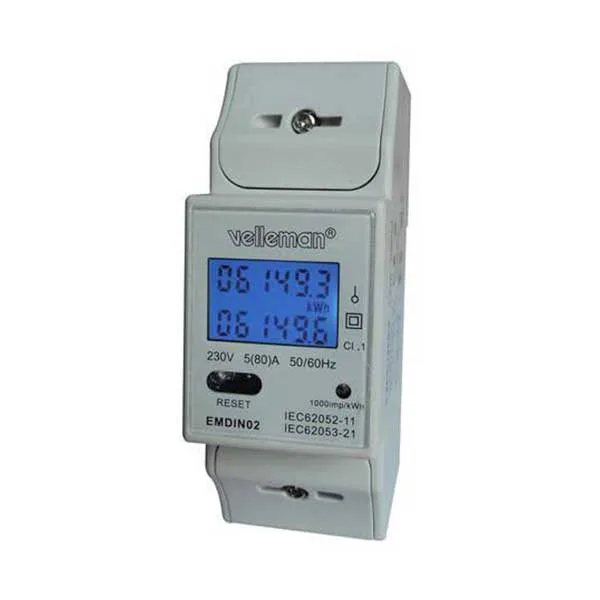 DIN Rail Energy Meter with Backlit LCD Display - Image 1