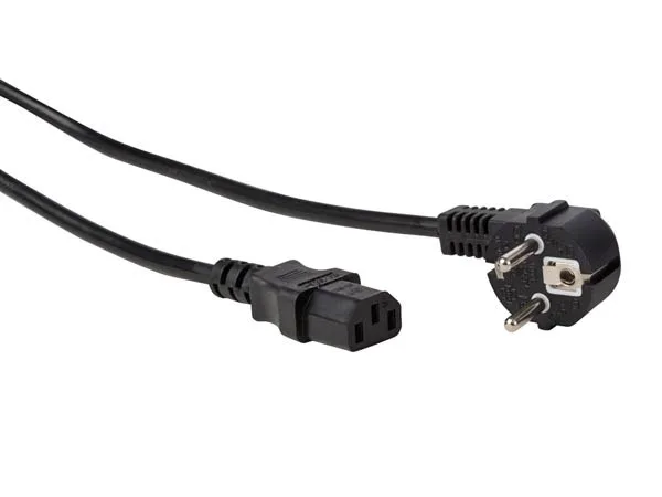 Mains cable with three-pole IEC connector - 2 metres - Image 1