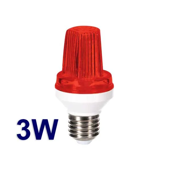 Red LED Mini Strobe Lamp with E27 Base - 3W - Image 1