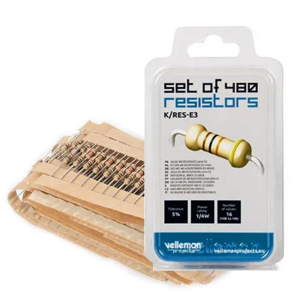 Set of 480 Resistors, 1/4W (E-3 SERIES) - Image 1