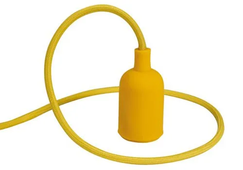 Ceiling Pendant with Cable and E27 Lampholder - Yellow - Image 4
