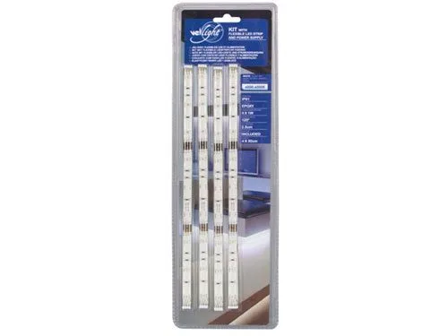 Set of 4 flexible LED strips with power supply - white - Image 4