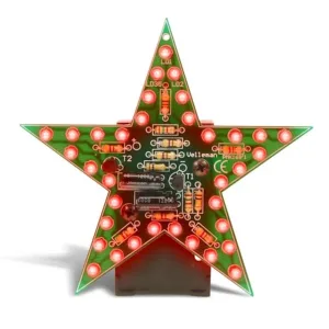 Star with 35 Flashing Red LEDs