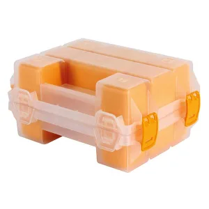 Amber small-parts case 195x145x95 mm - 6 compartments