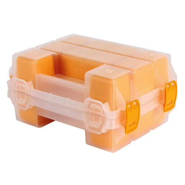 Amber small-parts case 195x145x95 mm - 6 compartments - Image 1