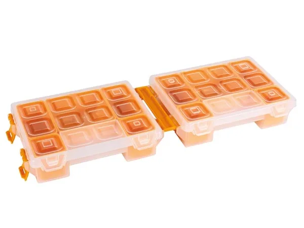 Amber small-parts case 195x145x95 mm - 6 compartments - Image 4