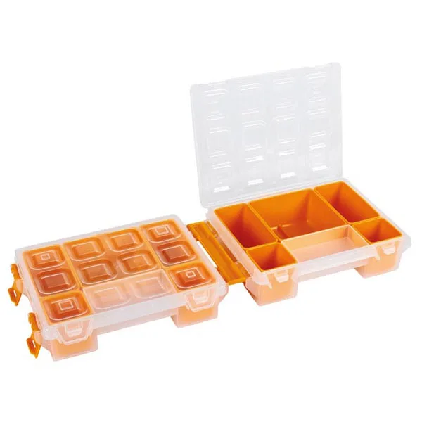 Amber small-parts case 195x145x95 mm - 6 compartments - Image 3