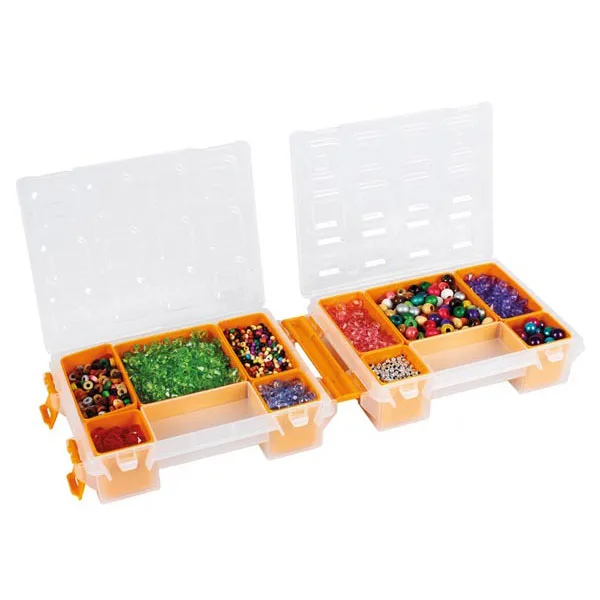 Amber small-parts case 195x145x95 mm - 6 compartments - Image 6
