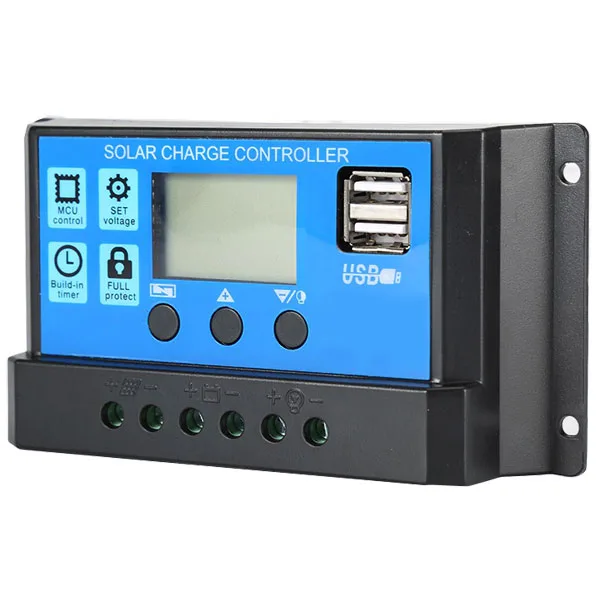 Solar Panel Charge Controller 20 A with USB Outputs - Image 1