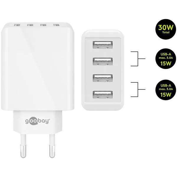 USB Power Supply - 4 outputs, 30 watt - Image 1