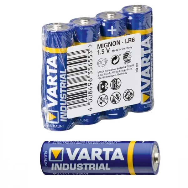 Blister Pack of 4 Varta AA Alkaline Batteries - Image 1