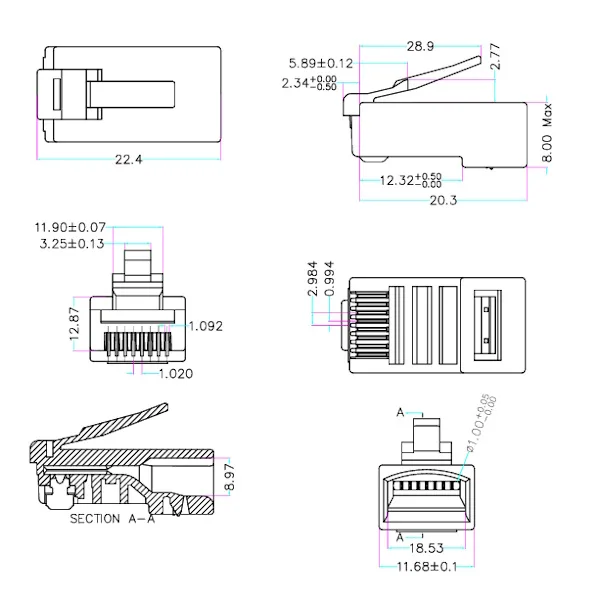 RJ45 plug, CAT 5 UTP unshielded - Image 4