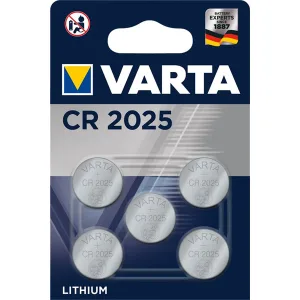 Set of 5 VARTA CR2025 Lithium Batteries - 3V