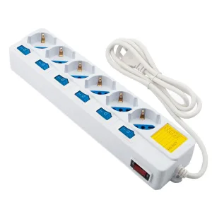 6-way power strip with switches