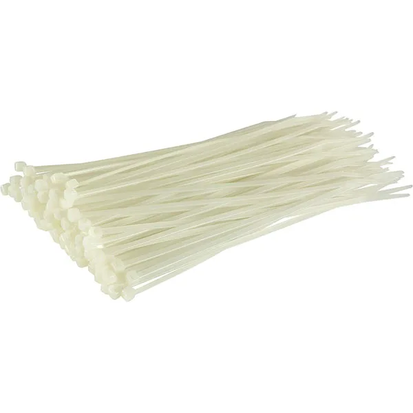 Clear White Cable Ties 2.5x200 mm - 100 Pieces - Image 1