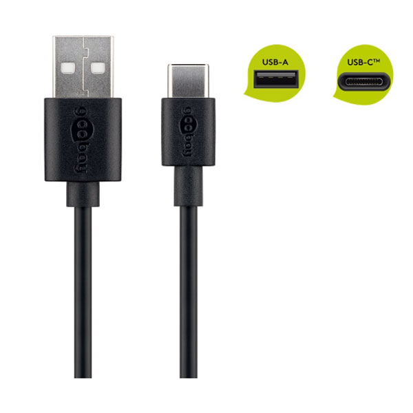 USB 2.0 (A) to Type-C cable - 1 metre