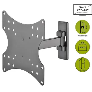 Full-motion TV Wall Mount, 23 to 42 inches
