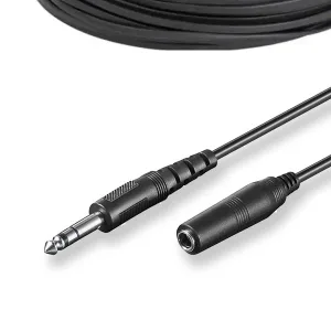 6.35 mm Stereo Jack Cable Male/Female - 5 meters