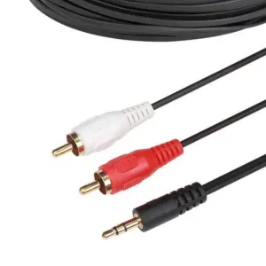 Audio Cable, 3.5 mm Stereo Jack to 2 RCA - 5 metres