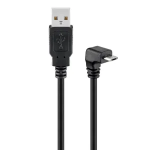 USB 2.0 male (A) – micro USB (B) 90° angle cable - 1.8 meters