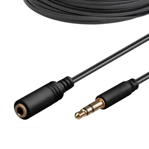 Stereo jack cable 3.5 mm male/female - 1.5 metres