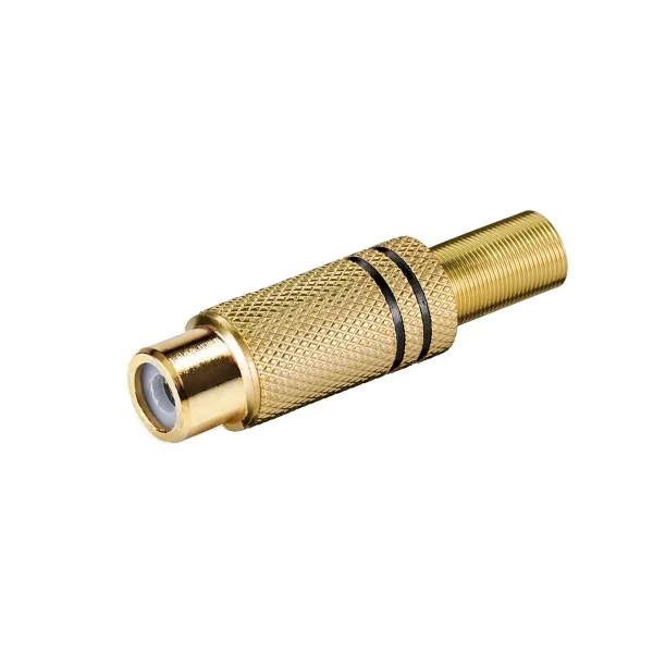 In-line RCA socket Gold-Black - Image 1