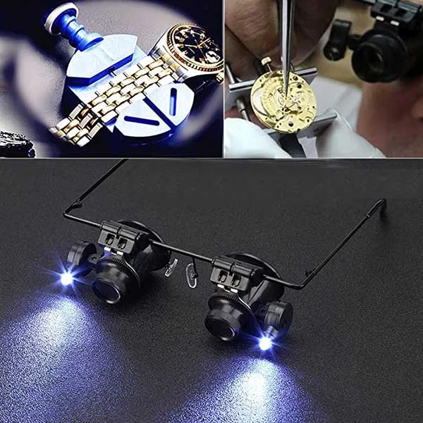 Binocular Magnifying Glasses 20X with twin LED illuminator - Image 6
