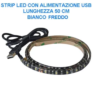 USB LED Strip 30 LEDs Cool White - 180 lumens