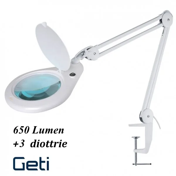 LED lamp with 3-dioptre magnifying lens - 650 lumens - Image 1