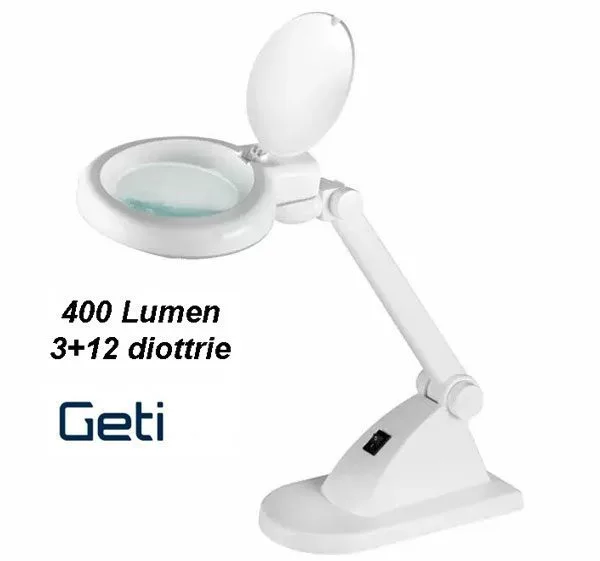 LED Magnifier Desk Lamp, 3+12 Dioptre Glass Lens - Image 1