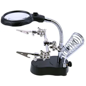 Helping Hand with Magnifier, Light and Soldering Iron Holder